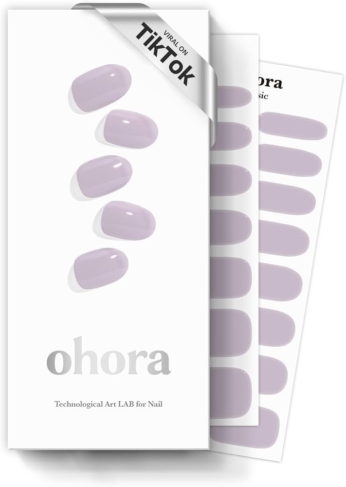 ohora Semi Cured Gel Nail Strips (N Cream Lavender) - Purple, Solid, Works with UV/LED Lamps, Sal... | Amazon (US)
