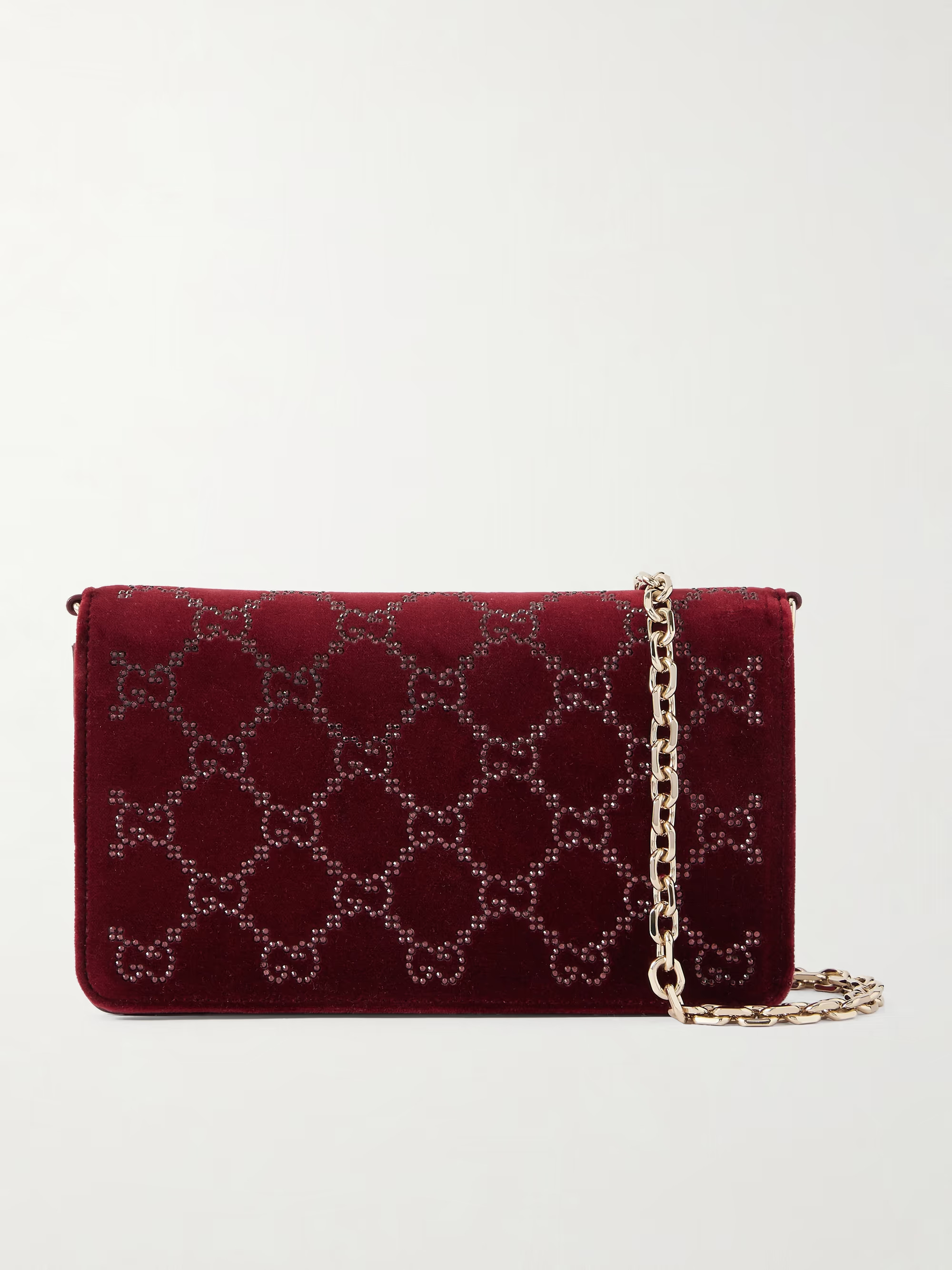 Crystal-embellished velvet and leather shoulder bag | NET-A-PORTER (US)