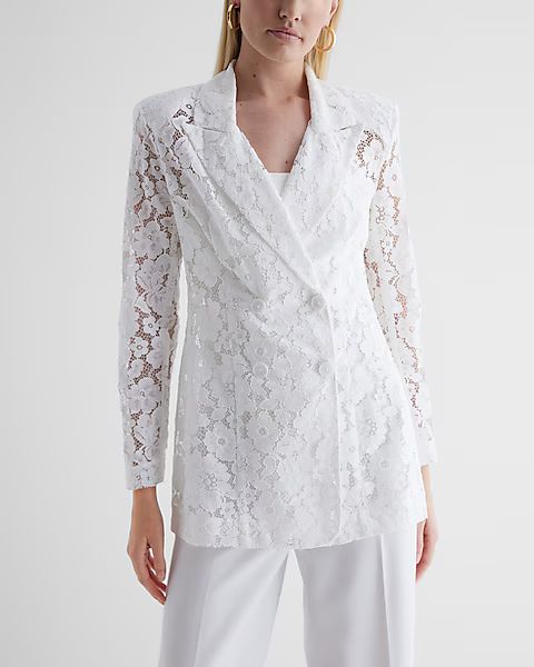 Double Breasted Lace Blazer | Express