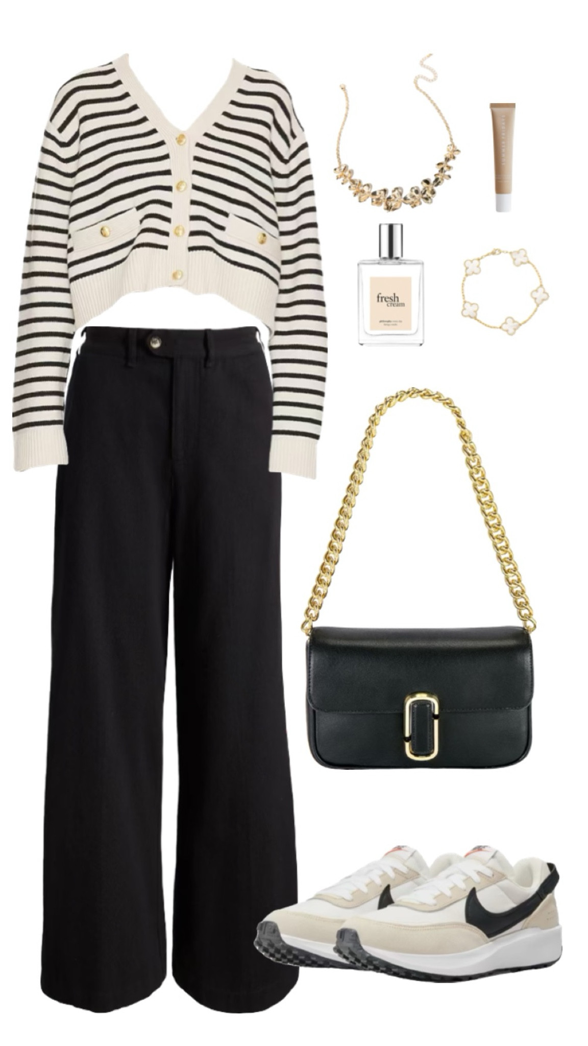 Business Casual Outfit, Striped sweater, Black and white Outfit, Styling Black dress Pants, Nike Sneakers, Neutral Nike Shoes, Modest Outfits, Modest Fashion, Neutrals Aesthetic, Minimalist Fashionn

#LTKfindsunder50 #LTKfindsunder100 #LTKstyletip