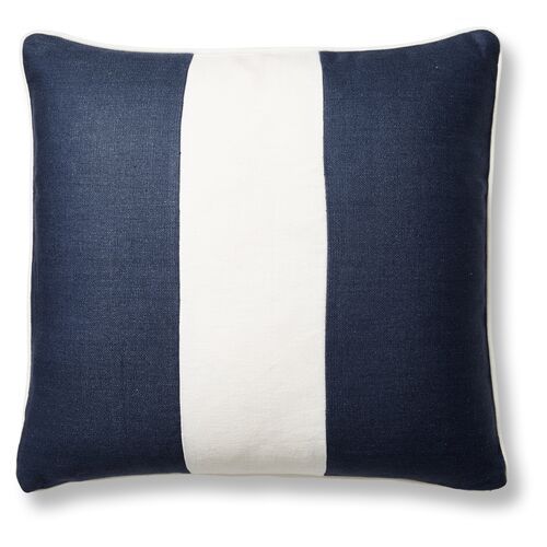 Blakely 20x20 Pillow, Navy/White | One Kings Lane