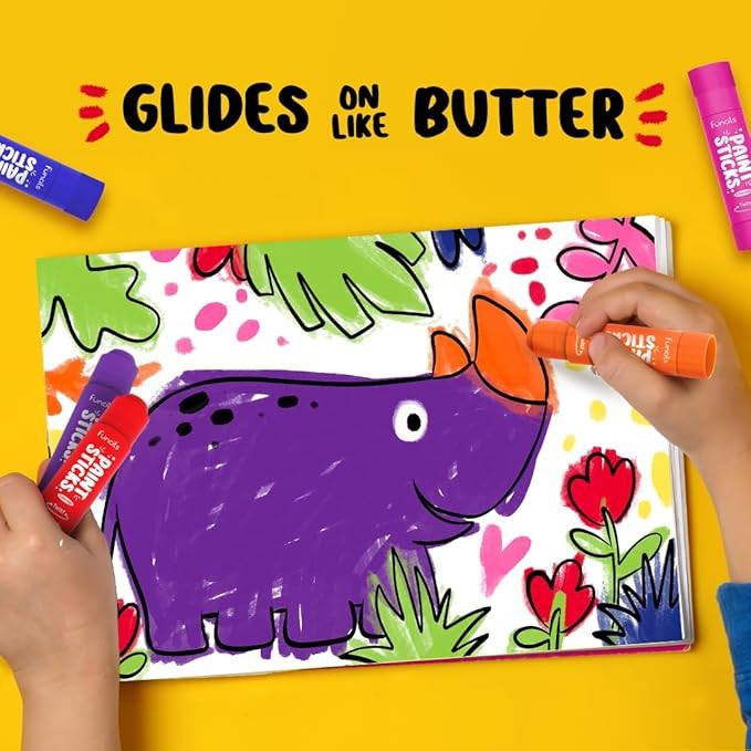 Funcils 12 Tempera Paint Sticks for Kids & Toddlers - Quick Dry, Non-Toxic Washable Paint for Kid... | Amazon (CA)