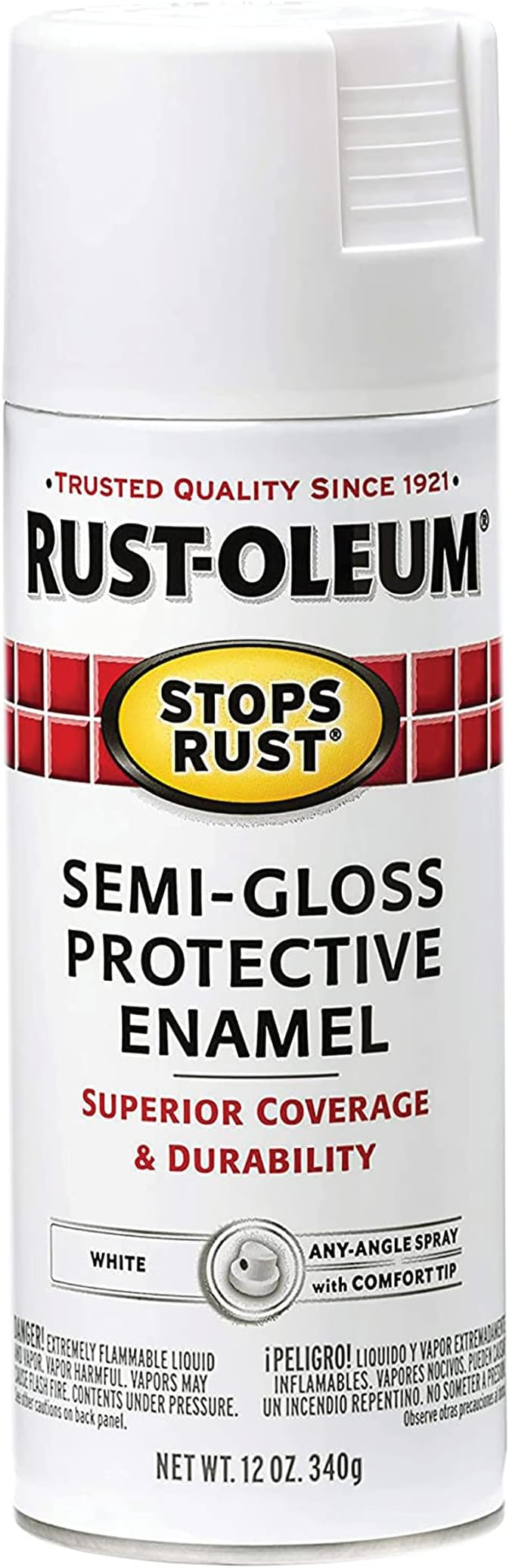 Rust-Oleum 7797830 Stops Rust Spray Paint, 12 oz, Semi-Gloss White | Amazon (US)