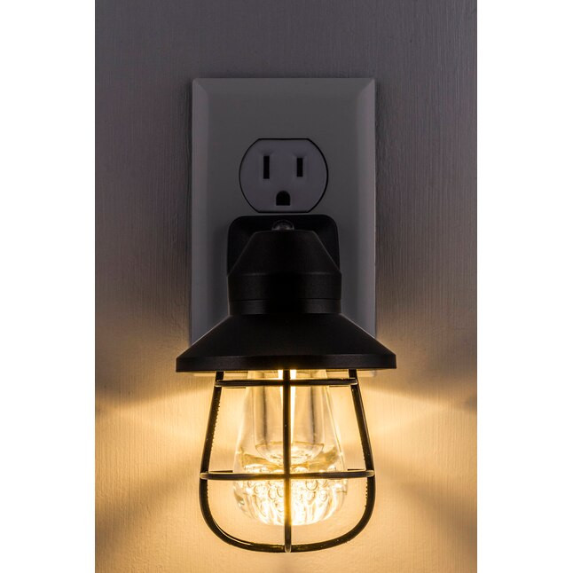 GE Vintage Black Cage LED Auto On/Off Night Light | Lowe's