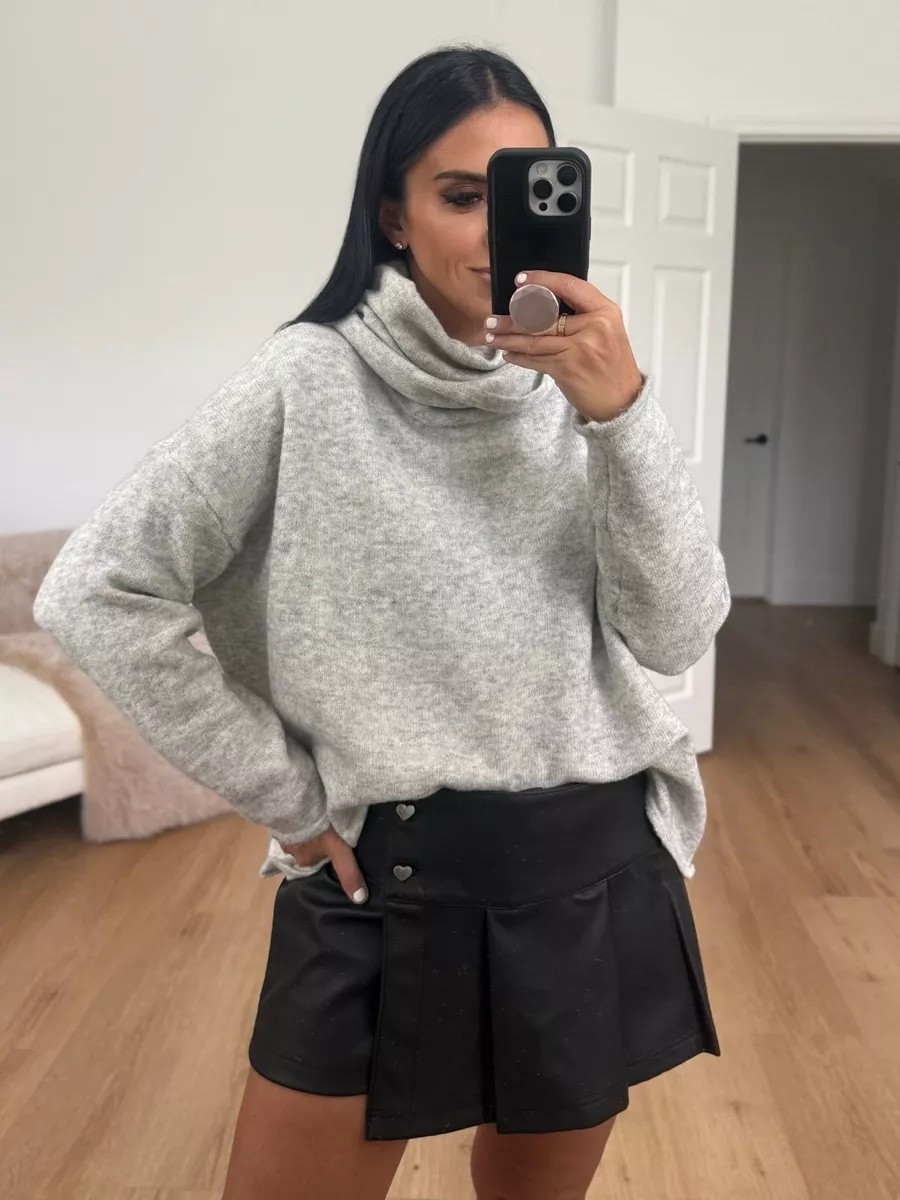 Celebrity Pink Women's Faux Leather Pleated Skort now $7 originally $15 wearing size small.

