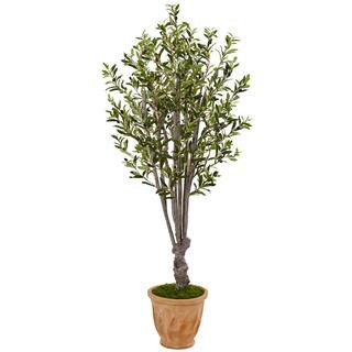 Nearly Natural Indoor Olive Artificial Tree in Terracotta Planter 5853 - The Home Depot | The Home Depot