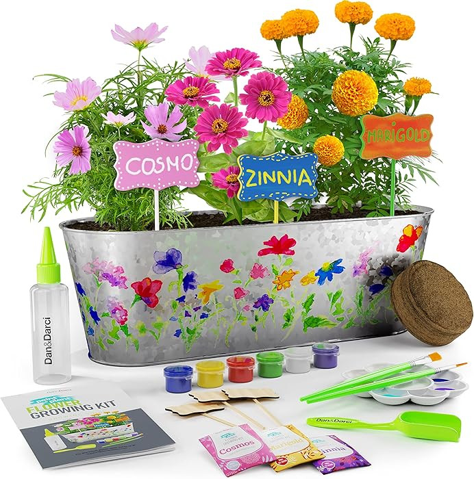 Dan&Darci Paint & Plant Flower Growing Kit for Kids - Easter Gift Ideas Age 5 6 7 8-12 Year Old G... | Amazon (US)