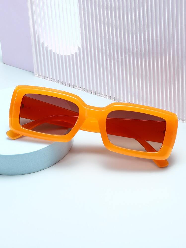 Square Frame Tinted Lens Fashion Glasses | SHEIN