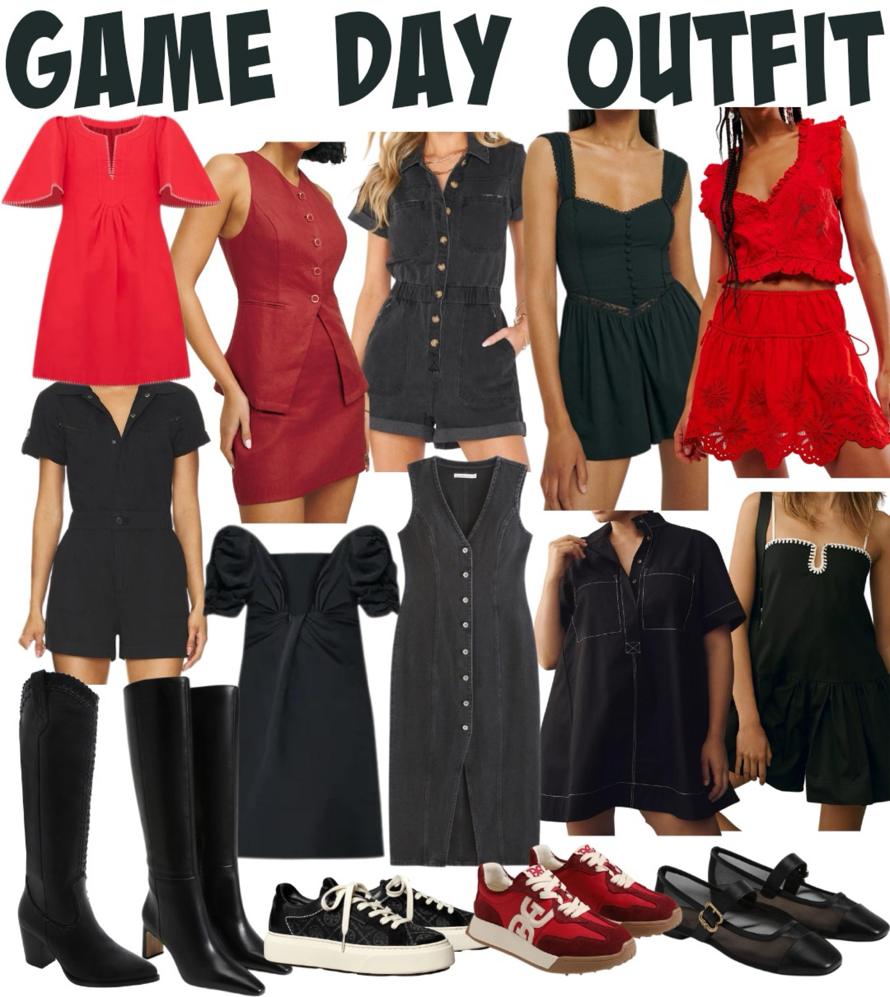 Game day outfits for UGA and Bama fans!! 