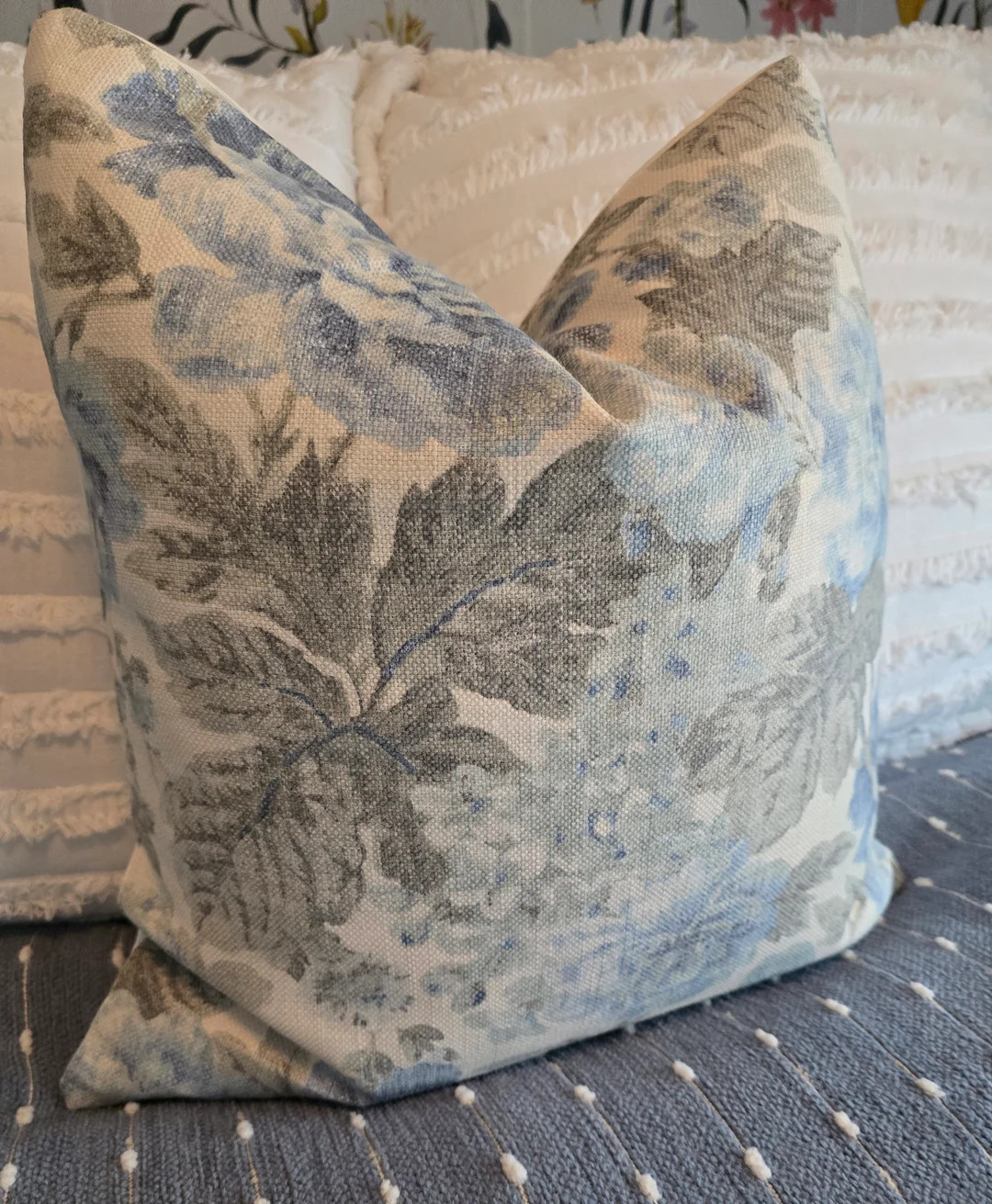 2 Color Options. Waverly Beatrice Floral Chambray & Endive Pillowcovers. Pillowcase. Slipcovers.f... | Etsy (US)