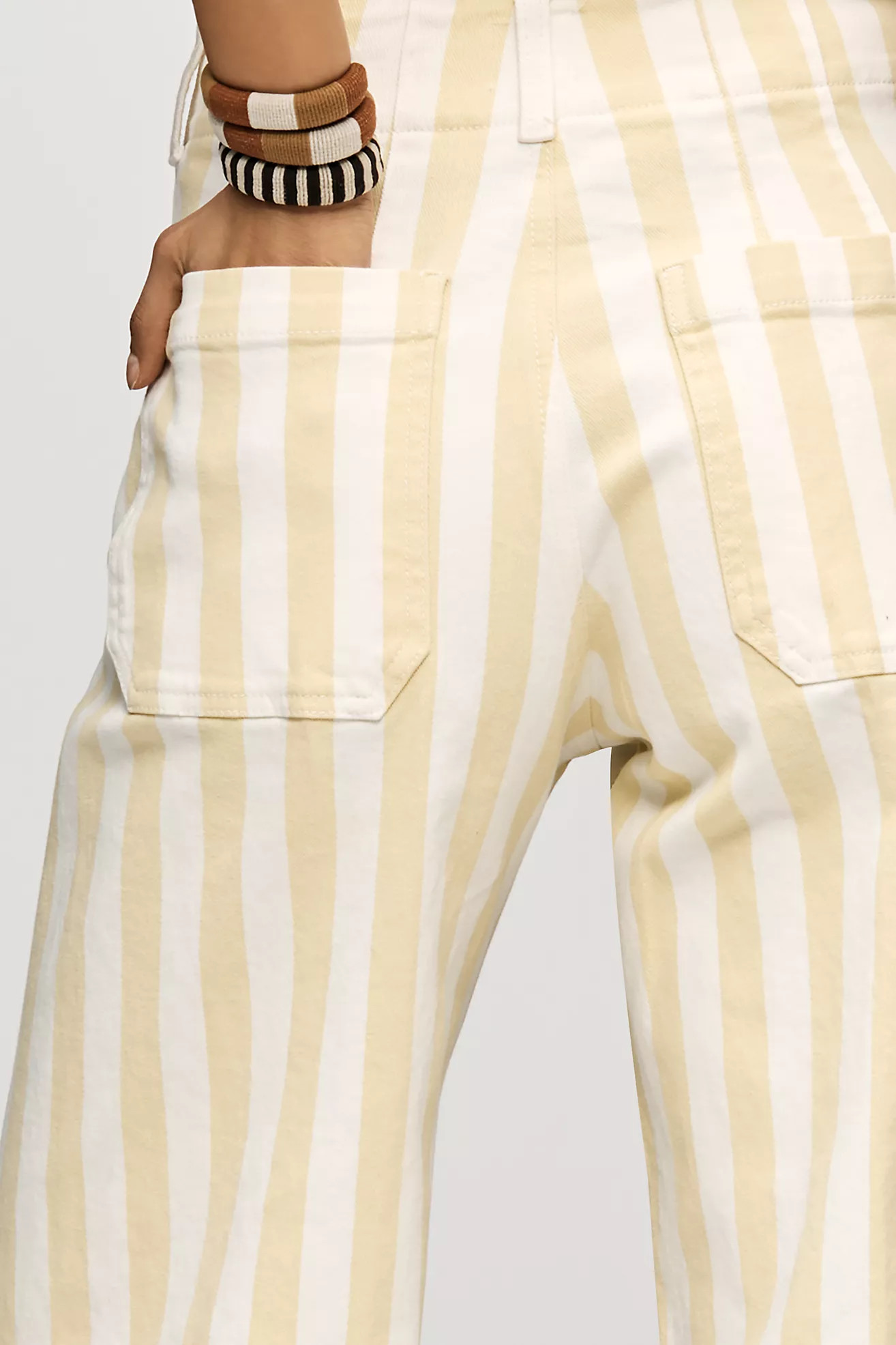 The Colette Striped Full-Length Wide-Leg Pants by Maeve | Anthropologie (US)