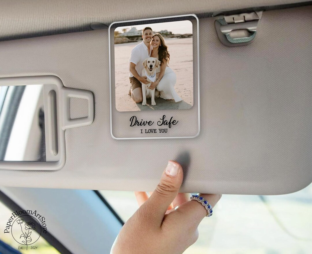 Valentines Gift for Him, Car Visor Clip Photo, Car Accessories, Drive Safe Visor Clip, Custom Pho... | Etsy (US)