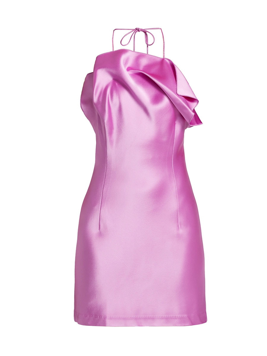 Women's Abdie Halter Gathered Minidress - Mulberry - Size 12 | Saks Fifth Avenue