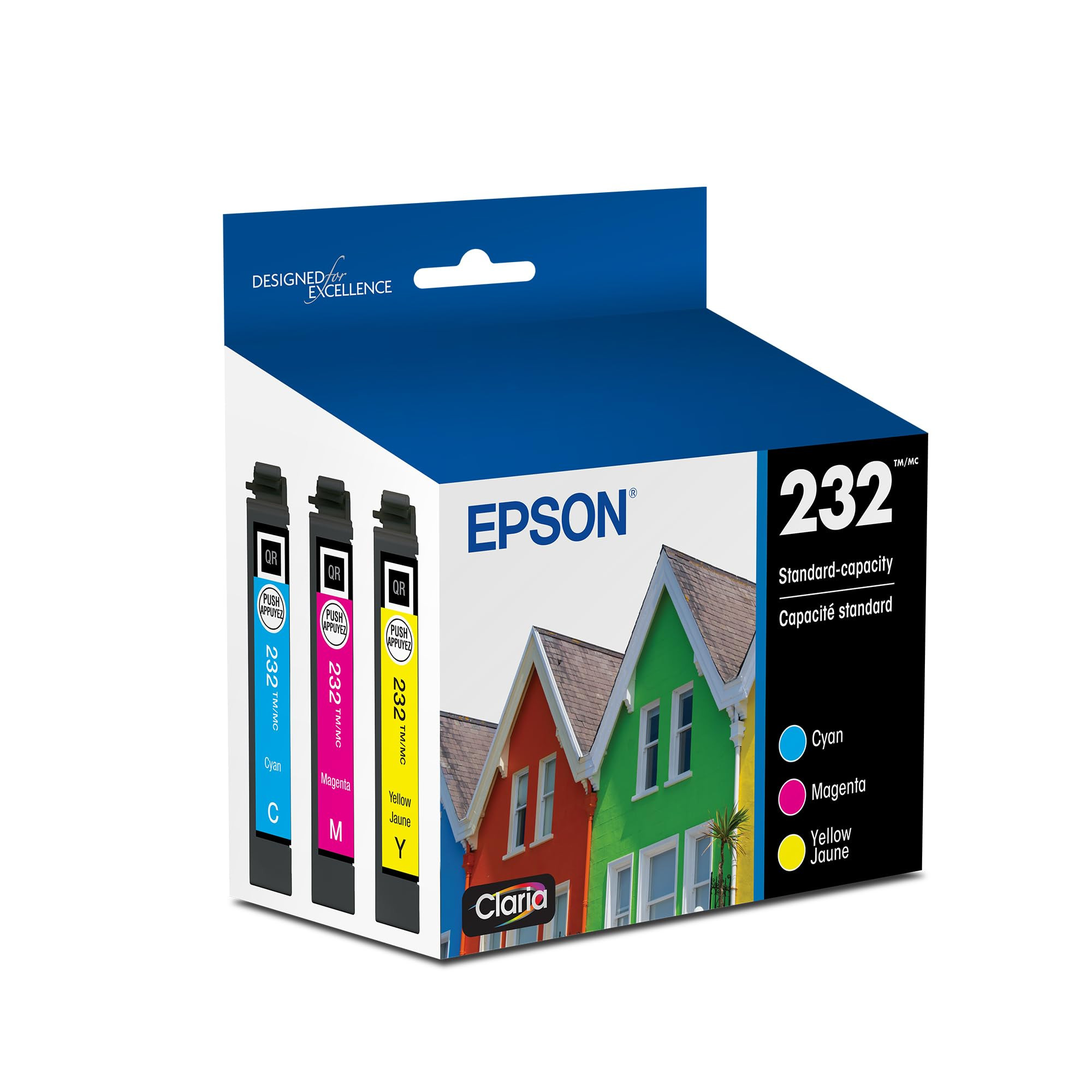 Epson 232 Claria Ink Standard Capacity Color Combo Pack (T232520-S) Works with Workforce WF-2930,... | Amazon (US)