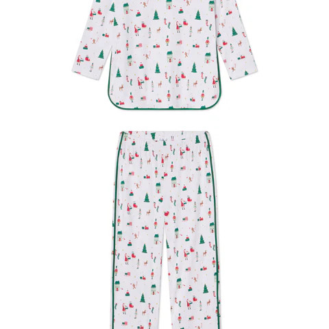 Pima Long-Long Set in Holly Jolly | Lake Pajamas