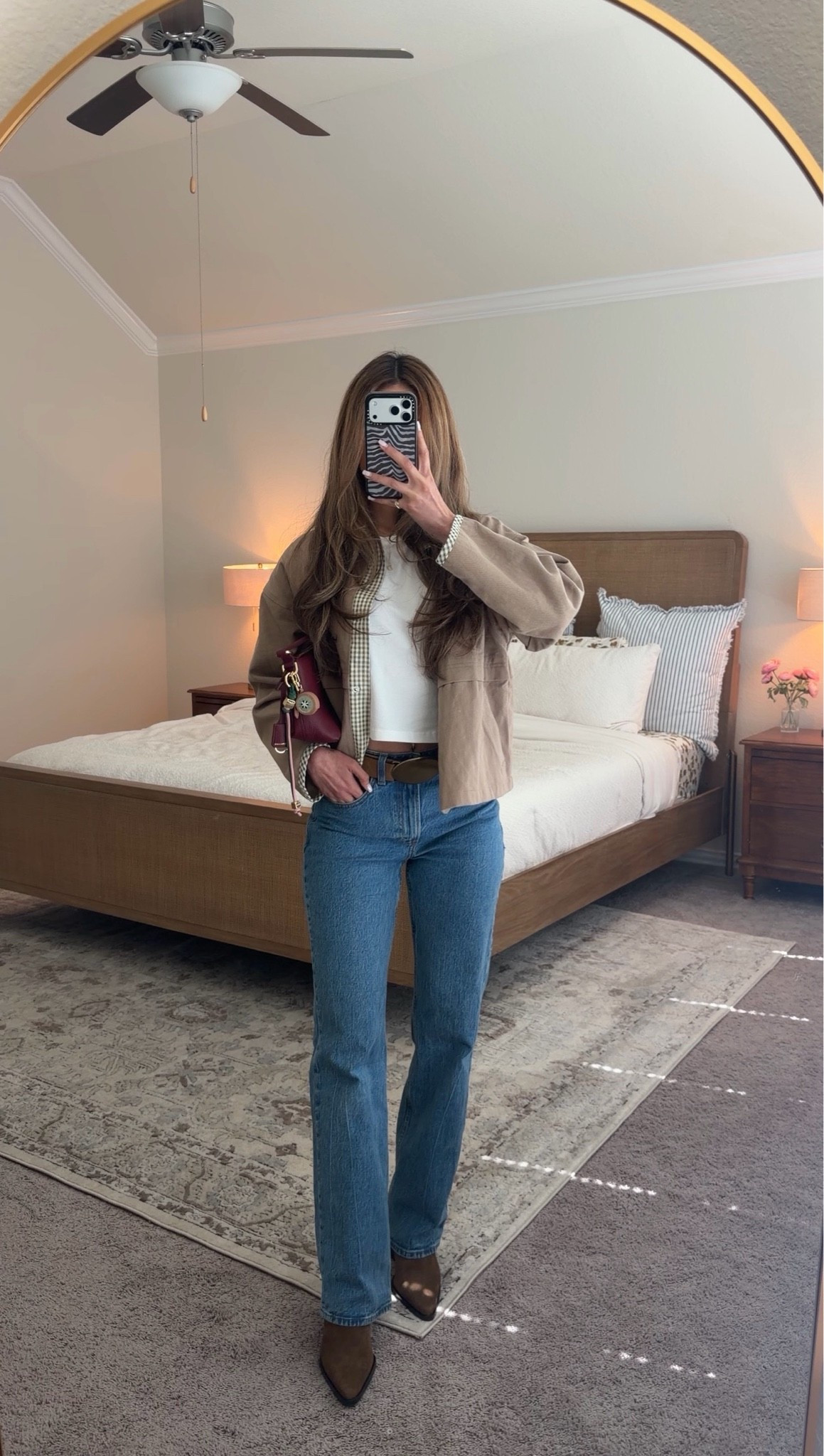 Outfit of the day!! 🤎🍂 Wearing 24R in the curve love jeans (burgundy bag is Maison de Sabre)

#LTKootd #LTKSeasonal