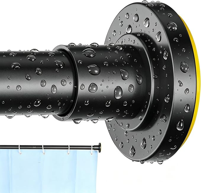 CorkLatta 1" Heavy Duty Black Shower Curtain Rod 31 to 80 Inch,Adjustable | Stainless Steel Tensi... | Amazon (US)