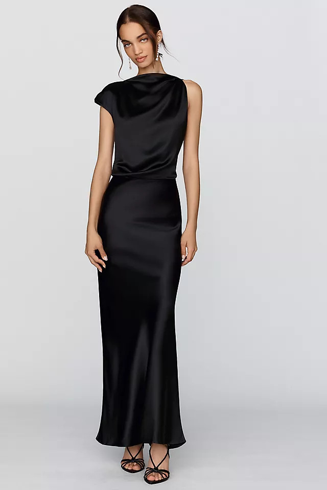 Satin Cowl Maxi Dress | Anthropologie (US)