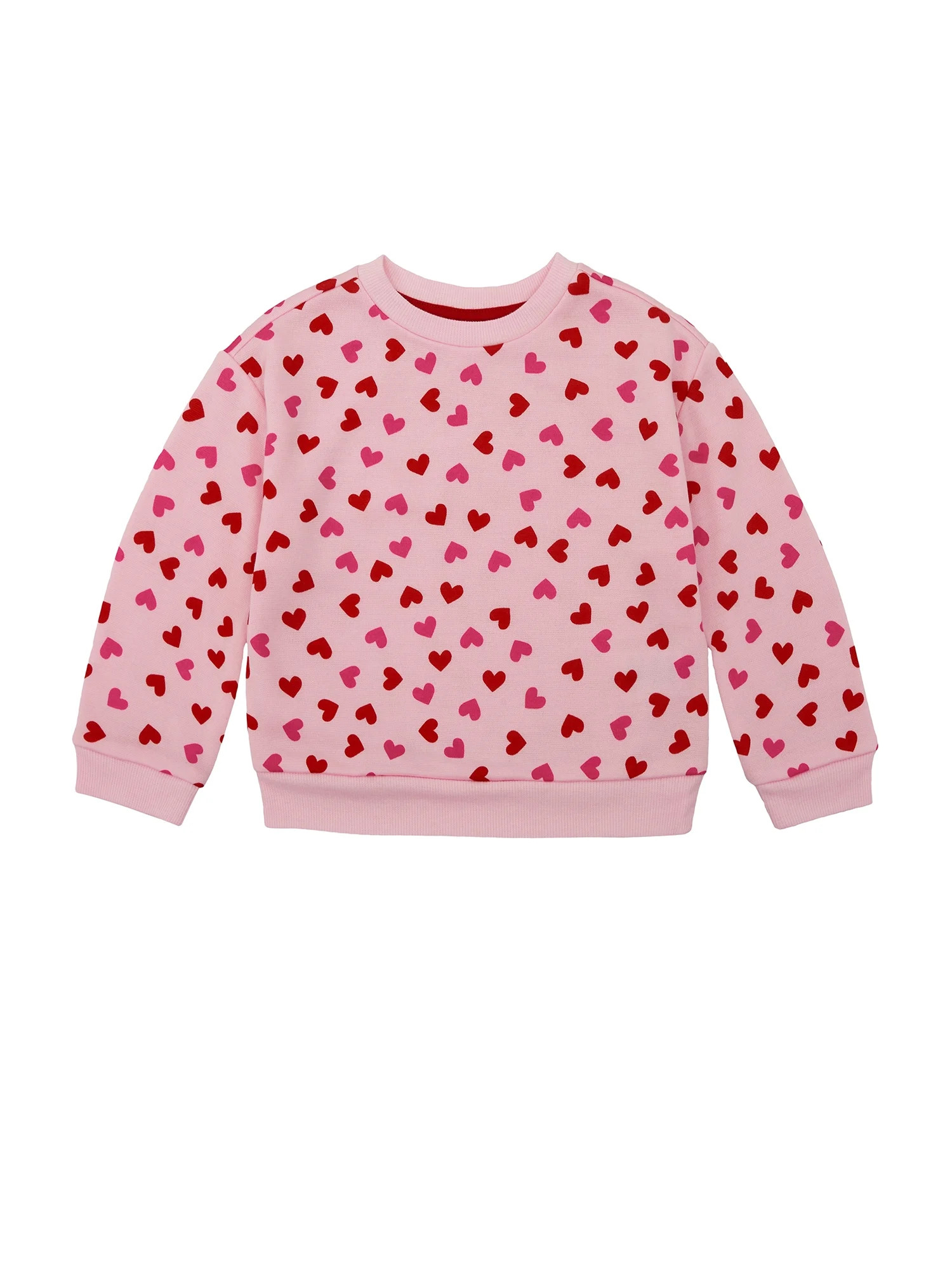 Way to Celebrate Toddler Girls Valentine's Day Crewneck, Sizes 12M-5T | Walmart (US)