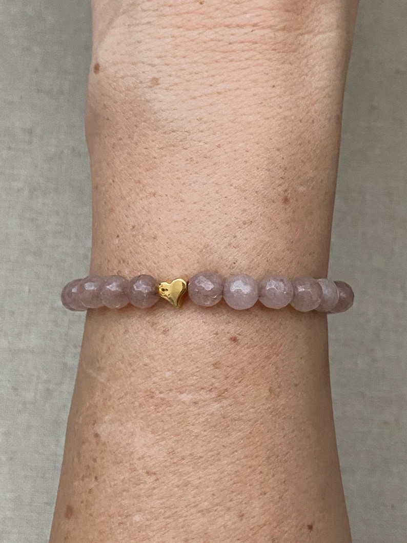 SWEET TEA Bracelet Butter Rum Jade Beaded Bracelet Stretch | Etsy | Etsy (US)