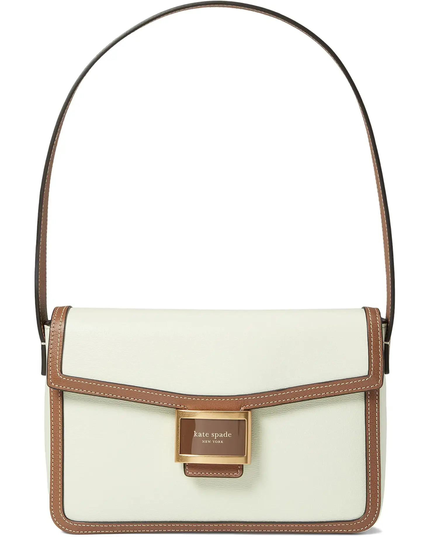 Katy Color-Blocked Textured Leather Medium Shoulder Bag | Zappos