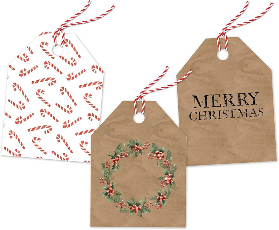 Pro Supply Global Pre Strung Gift Tag Variety Pack (Candy Cane, 24 Count) | Amazon (US)