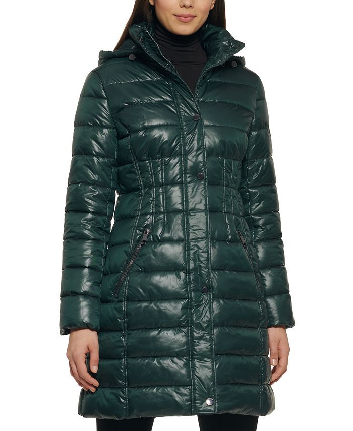 GUESS High-Shine Hooded Puffer Coat & Reviews - Coats & Jackets - Women - Macy's | Macys (US)