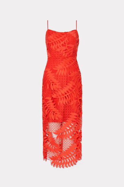 Emmett Tropical Palm Lace Dress | MILLY