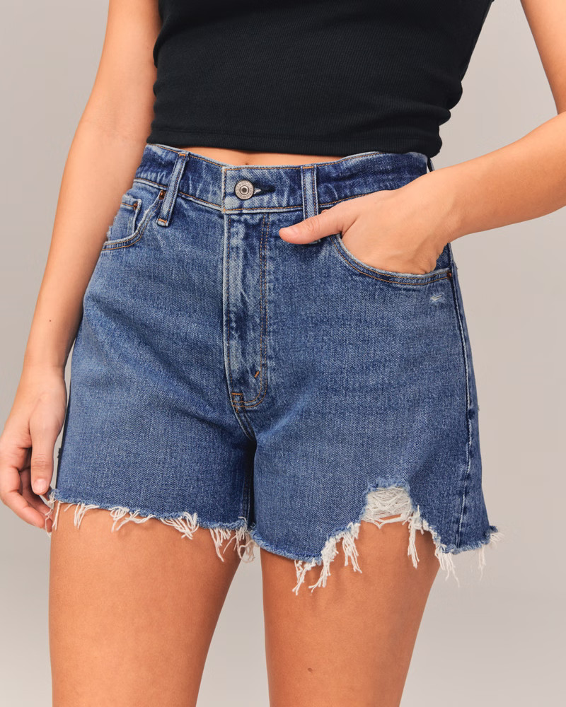 Curve Love High Rise 4 Inch Mom Short | Abercrombie & Fitch (US)