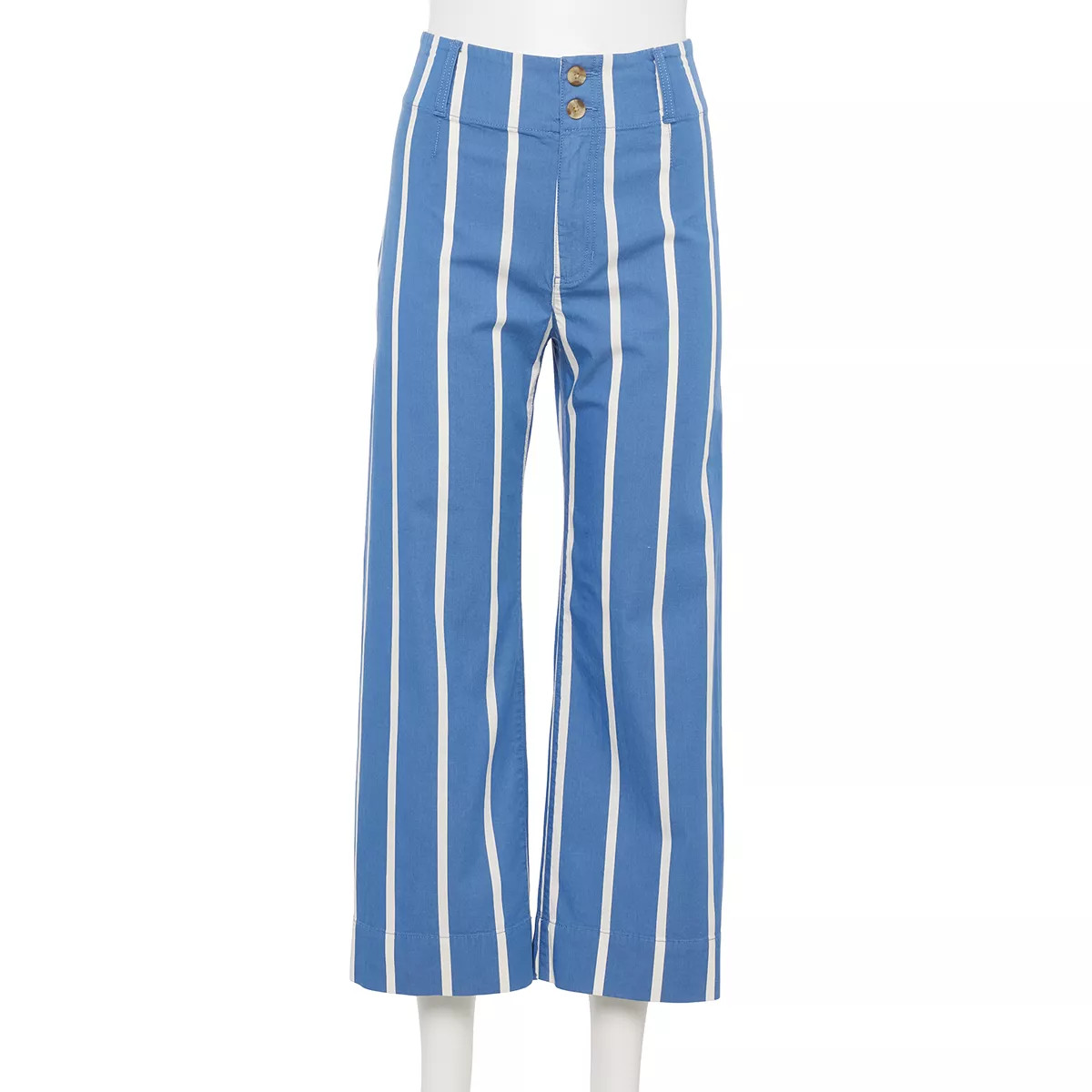 Petite LC Lauren Conrad Striped High Waisted Cropped Pants | Kohl's