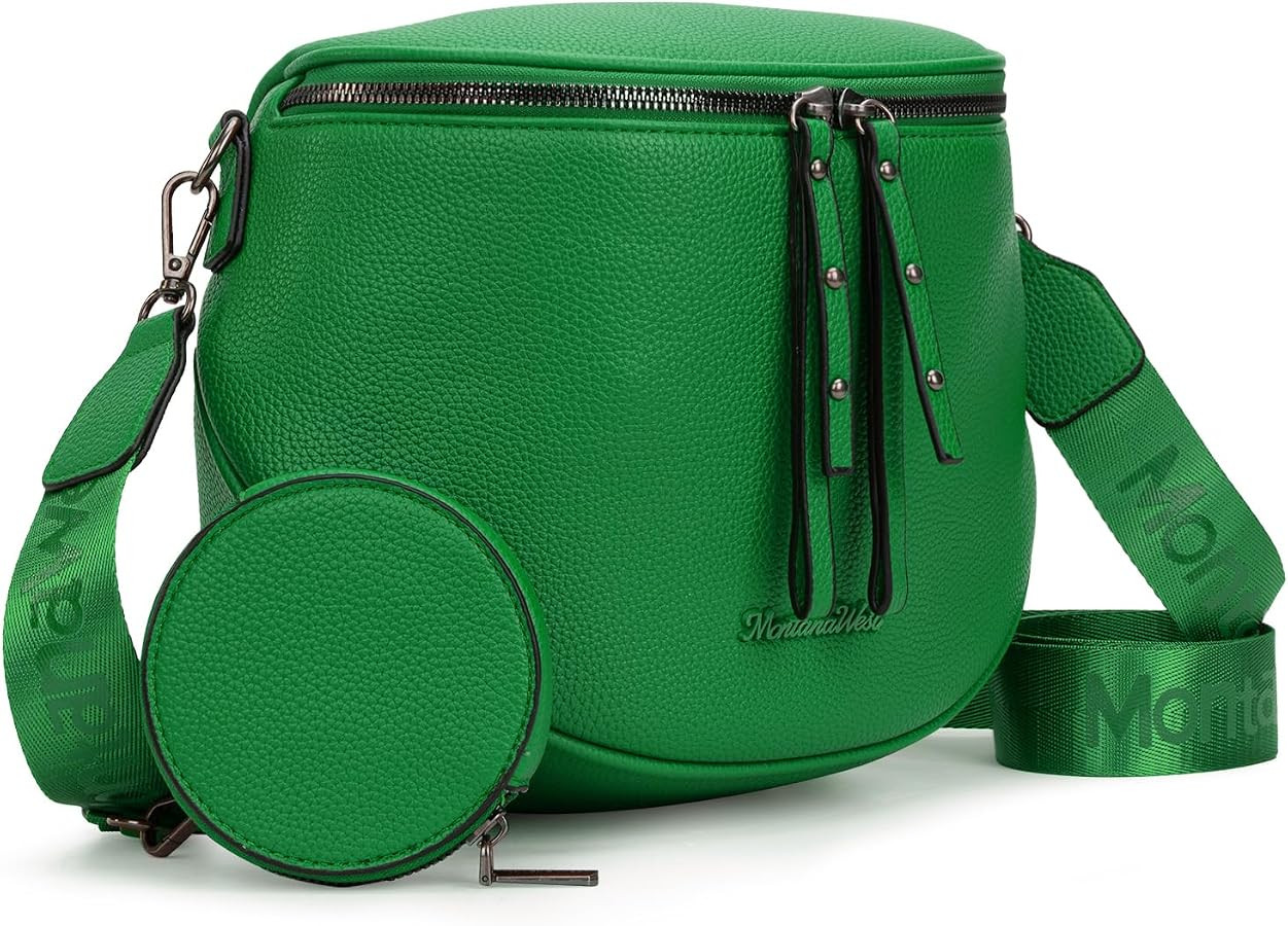 Montana West Crossbody Bag for Women, Vegan Leather Bum Bag with Coin Purse | Amazon (US)