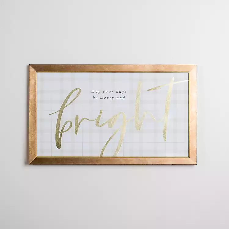 Gold May Your Days Be Merry & Bright Wall Plaque | Kirkland's Home