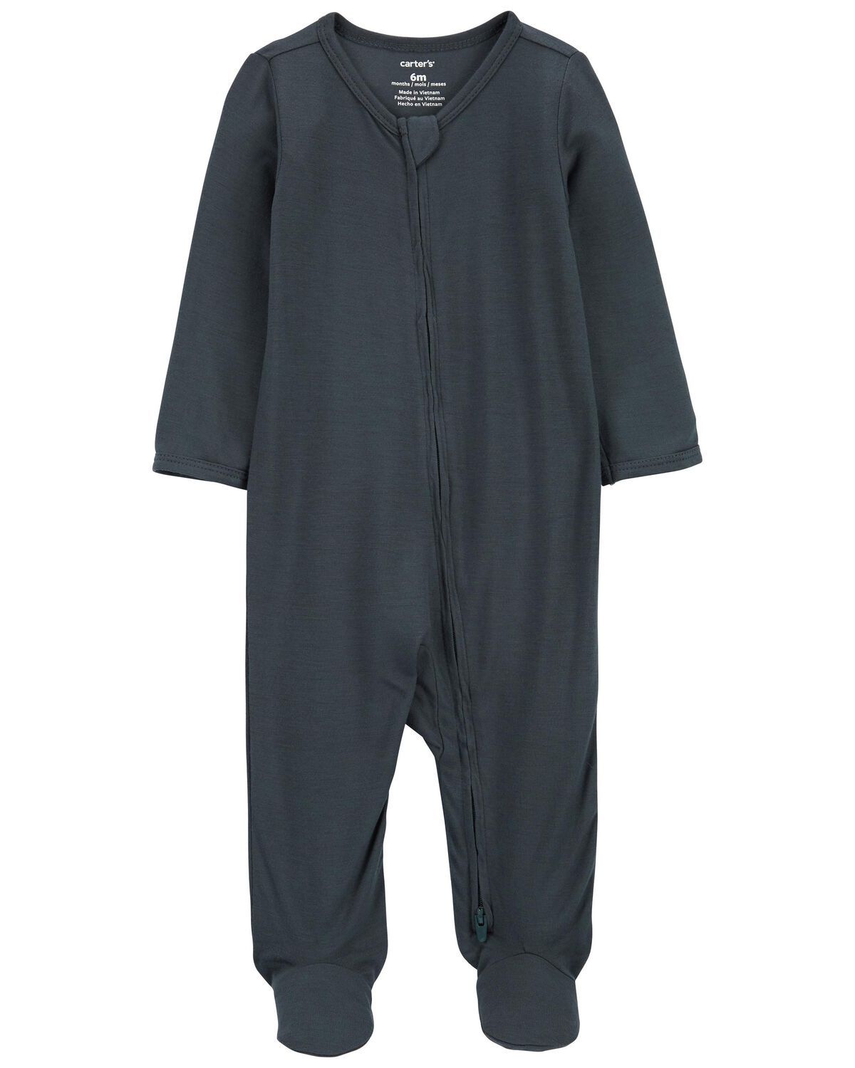 Blue Baby Zip-Up PurelySoft Sleep & Play Pajamas | carters.com | Carter's