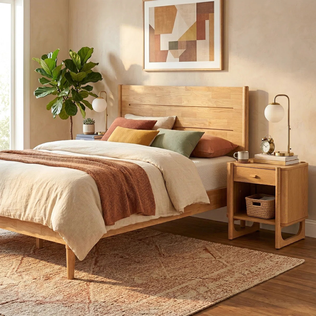 This platform bed frame brings a clean, mid-century modern look to your space with its streamline... | Wayfair North America