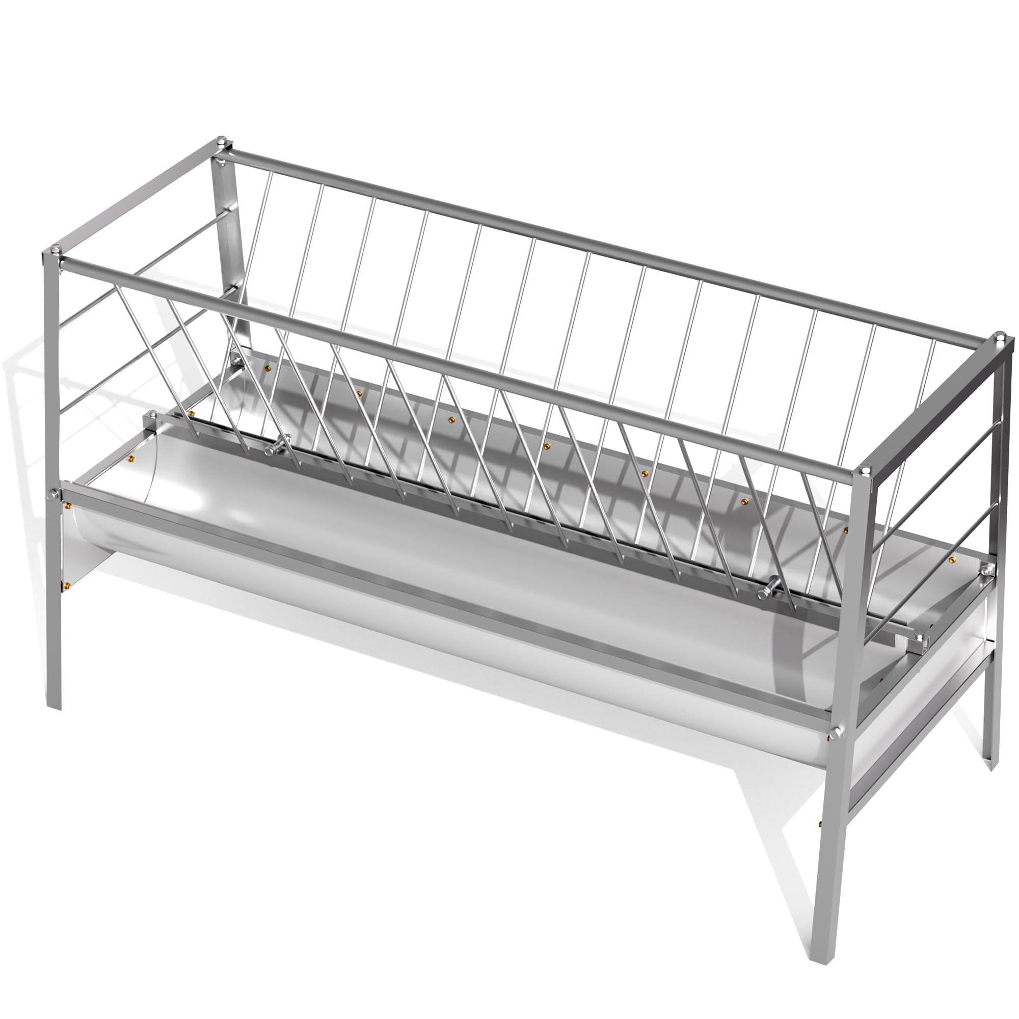 62'' Long Goat Hay Feeder 92 Gallon, Stainless Steel Goat Feeder with Durable Frame for Goats She... | Amazon (US)