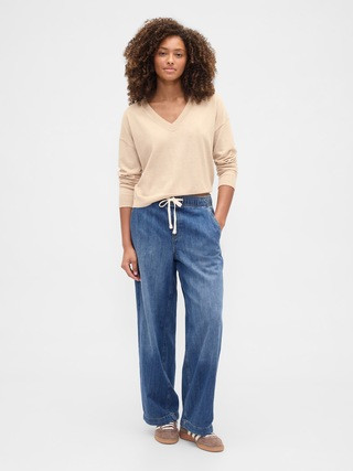 High Rise Easy Wide-Leg Jeans | Gap Factory