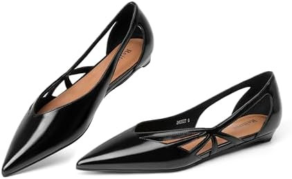 Reitoye Flats for Womens Closed Pointed Toe Ballet Flat Comfortable Dressy Work Slip On Casual Sh... | Amazon (US)
