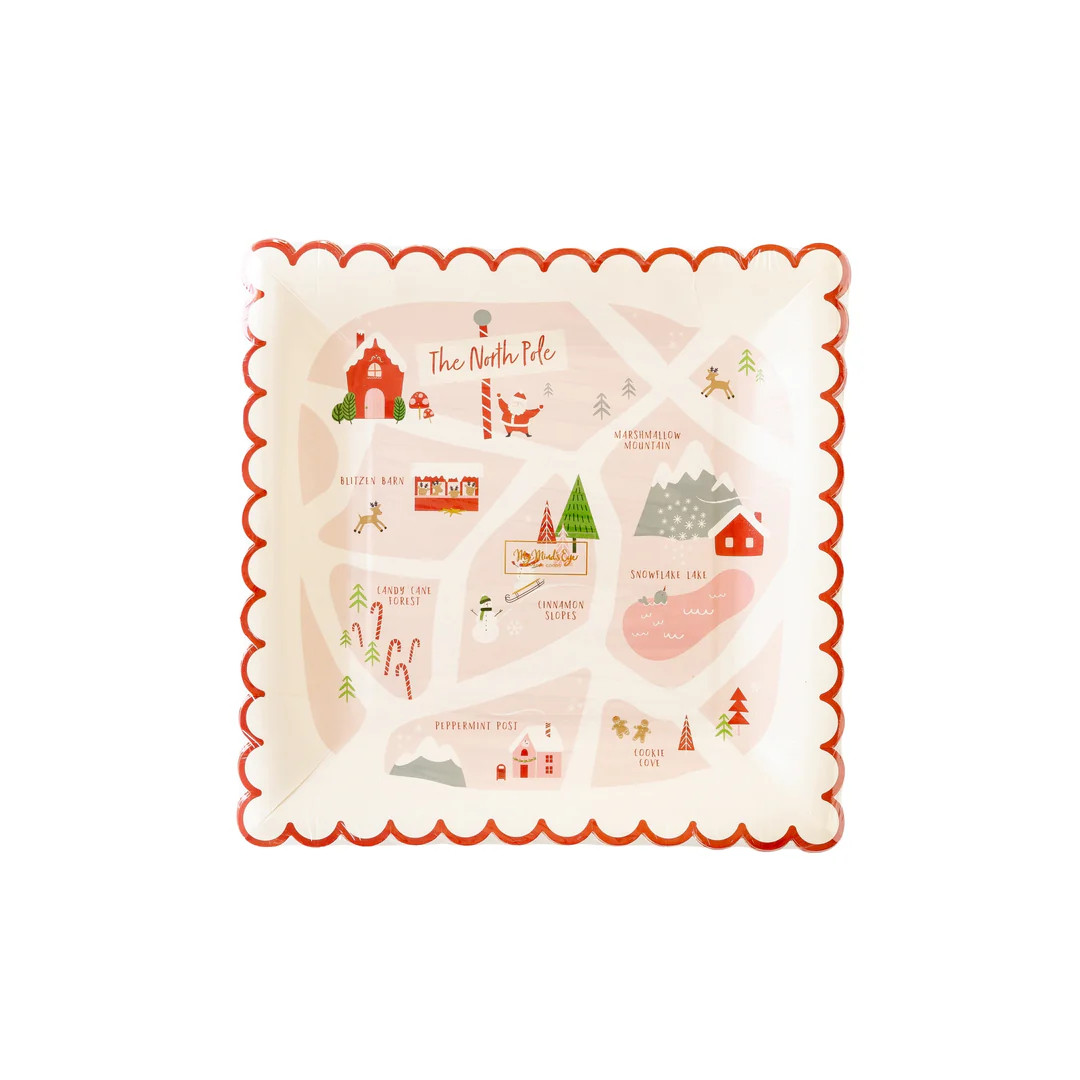 Believe North Pole Map Paper Plate | My Mind's Eye