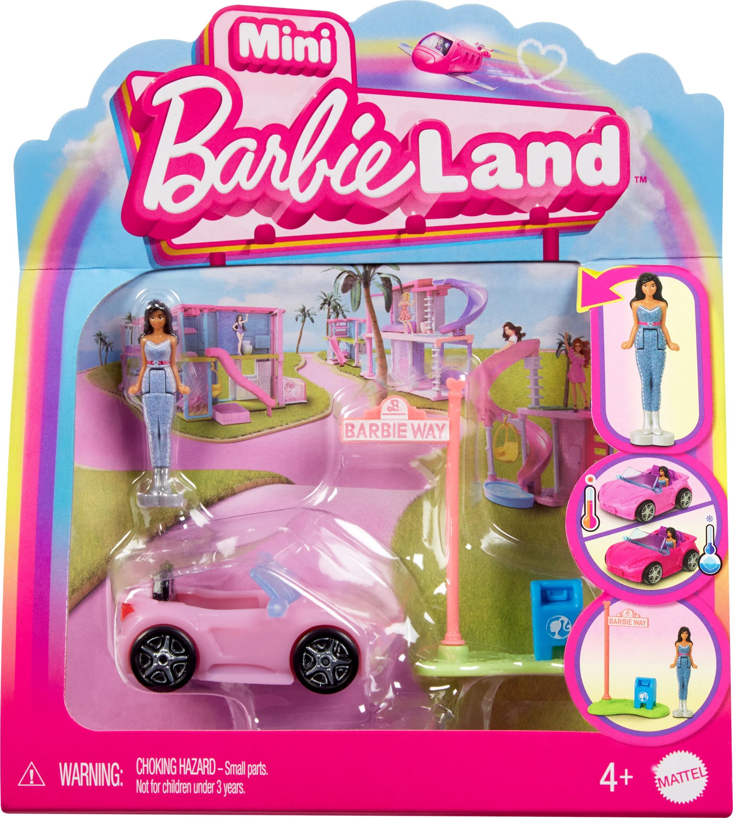 Barbie Mini BarbieLand Doll & Vehicle Set with 1.5-inch Doll & Convertible Car with Color-Change | Walmart (US)