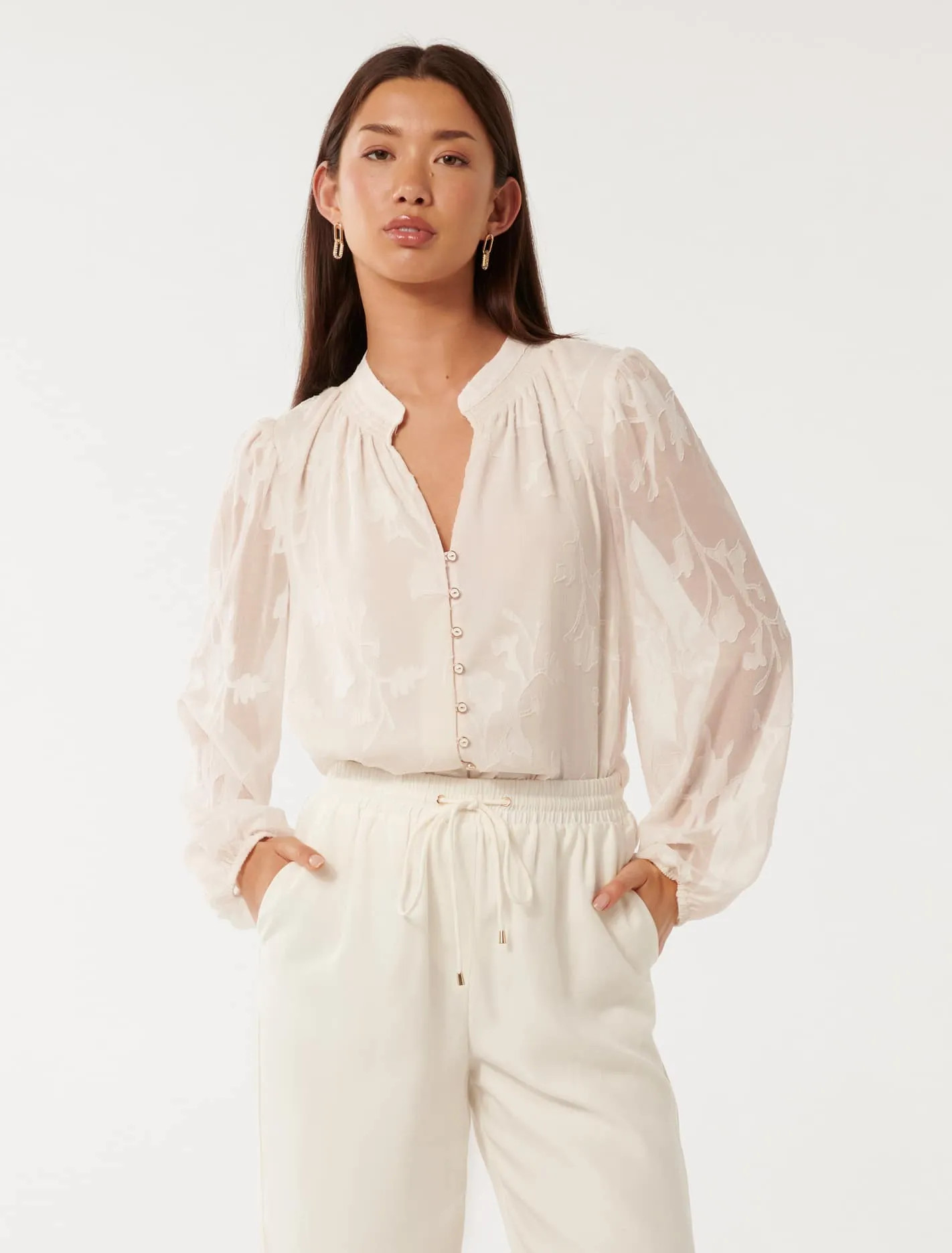 Tulip Textured Sheer Blouse | Forever New (AU)