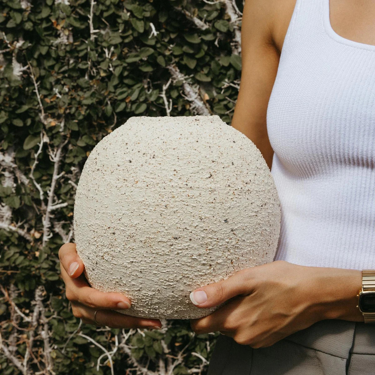 Topanga Vase | Wide-Mouth Stoneware Vase | Casa Zuma