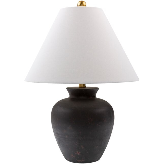 Livabliss Dalle 14.38-in Black On/Off Switch Table Lamp with Linen Shade | Lowe's