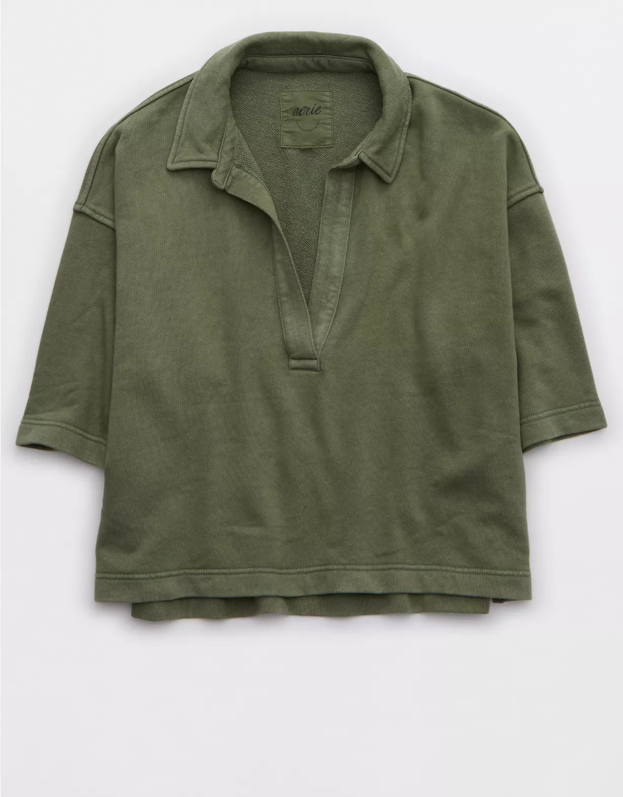 Aerie Short Sleeved Polo Sweatshirt | American Eagle Outfitters (US & CA)