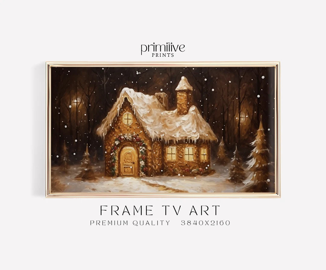Gingerbread House Frame TV Art Christmas Samsung TV Art - Etsy | Etsy (US)