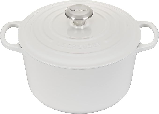 Le Creuset Enameled Cast Iron Signature Deep Round Oven, 5.25qt., White | Amazon (US)