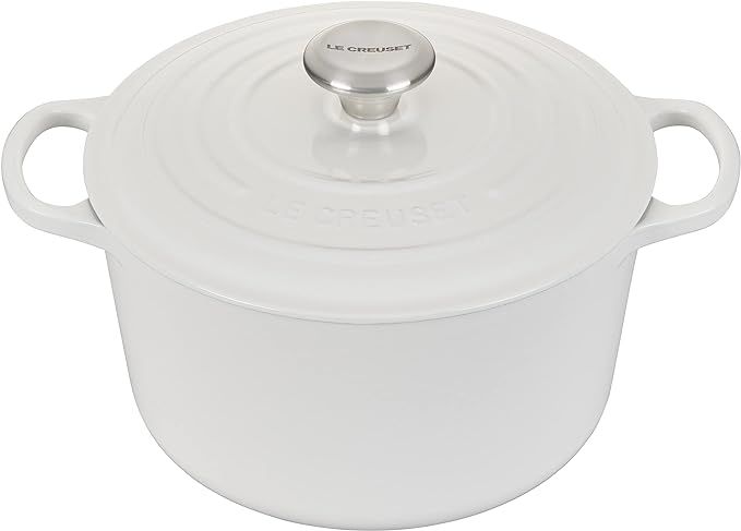 Amazon.com: Le Creuset Enameled Cast Iron Signature Deep Round Oven, 5.25qt., White: Home & Kitch... | Amazon (US)