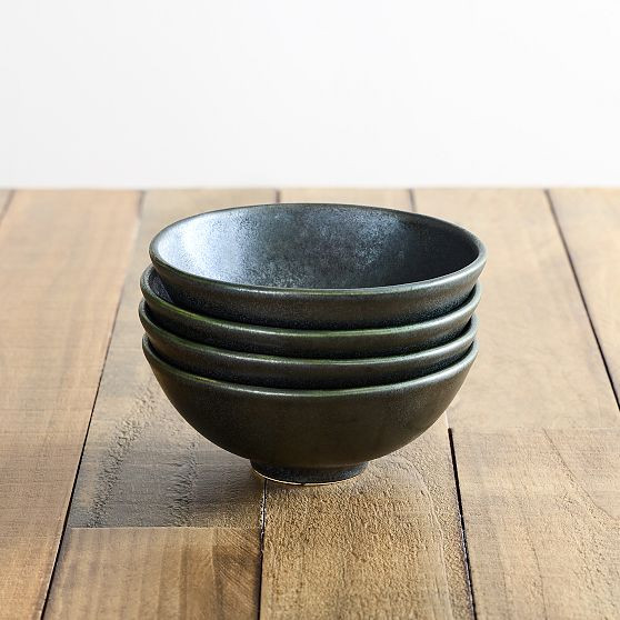 Aaron Probyn Kanto Cereal Bowl, Black, Set of 4 | West Elm (US)