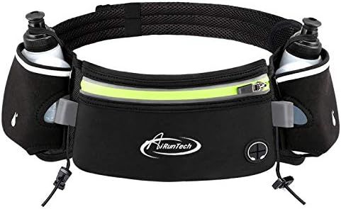 AiRunTech Running Belt with Water Bottles No Bounce Hydration Belts Can be Cut to Size Design Strap  | Amazon (US)