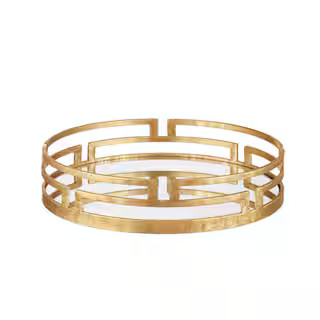 Home Decorators Collection Gold Metal Decorative Round Mirror Tray P170318XX - The Home Depot | The Home Depot