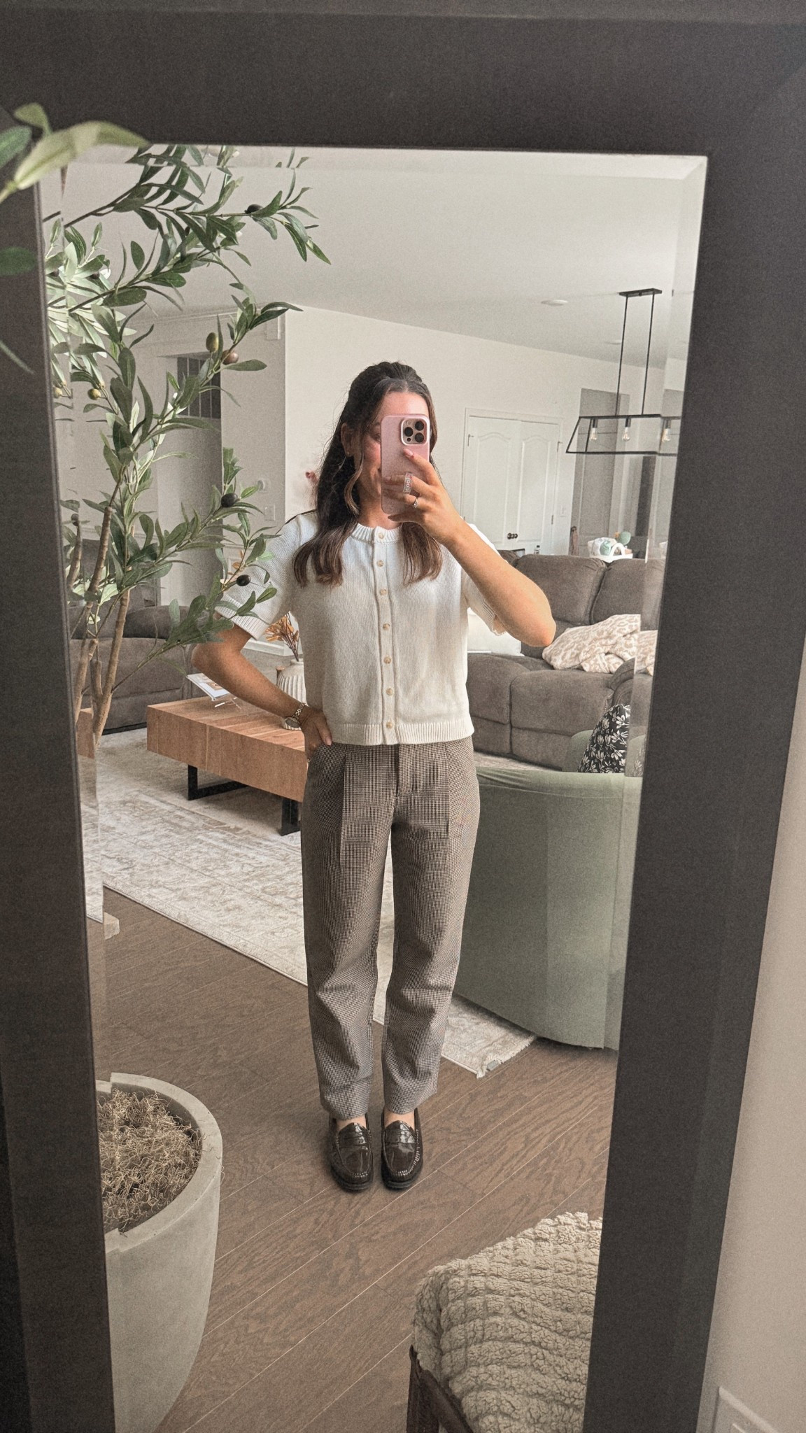 Small cardigan
25 short pants
Size down .5 in shoes 

#ltkaf Abercrombie. Ghbass  

#LTKSaleAlert #LTKSeasonal #LTKWorkwear